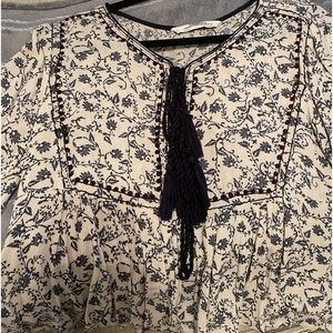 Zara shirt, loose blue and white